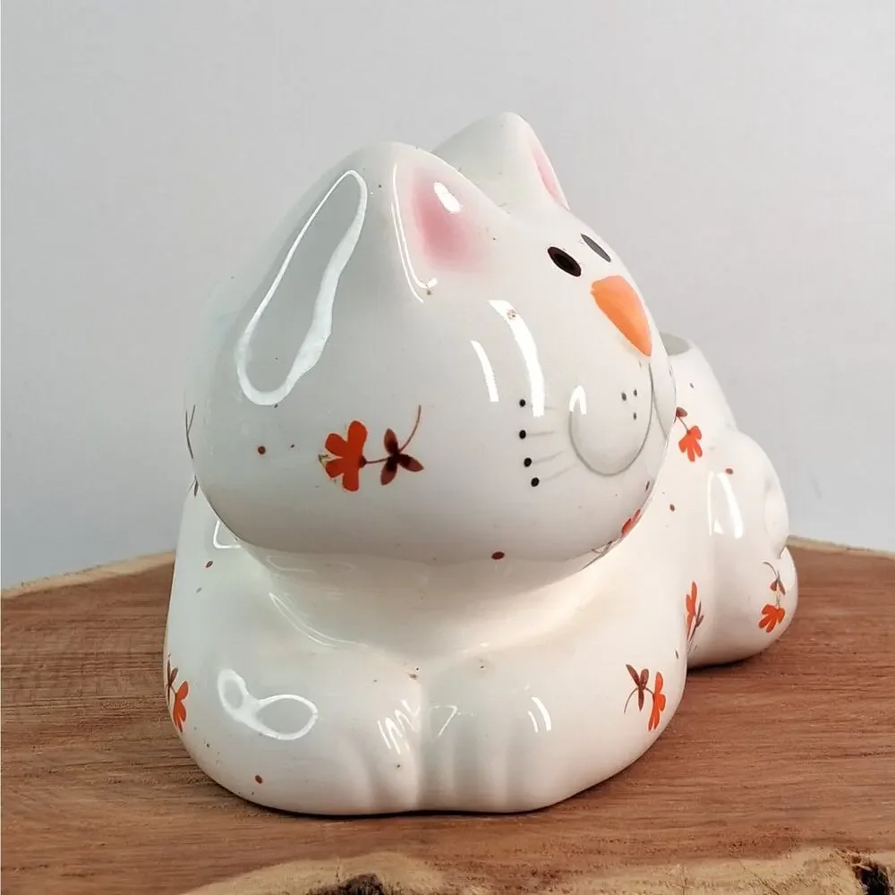Vintage Josef Original Cat Planter Scrubby Sponge Holder Ceramic